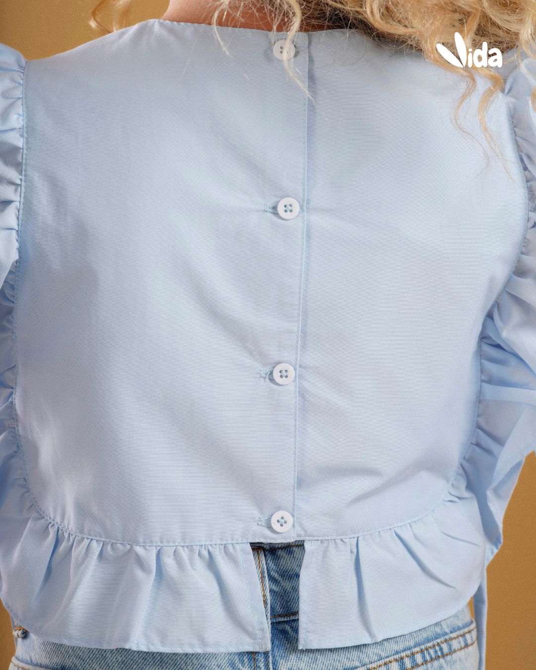 RUFFLE SLEEVE BLOUSE