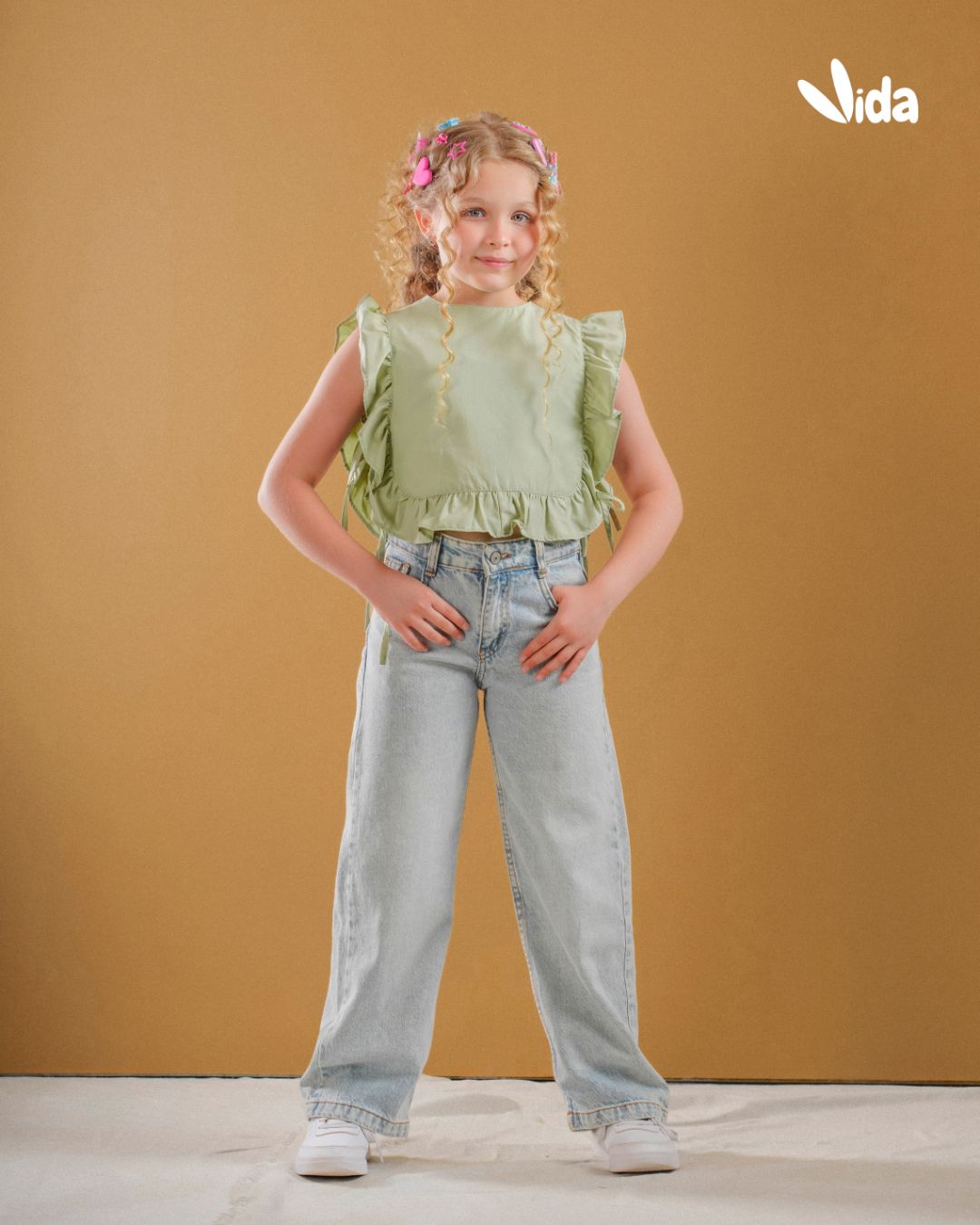 RUFFLE SLEEVE BLOUSE
