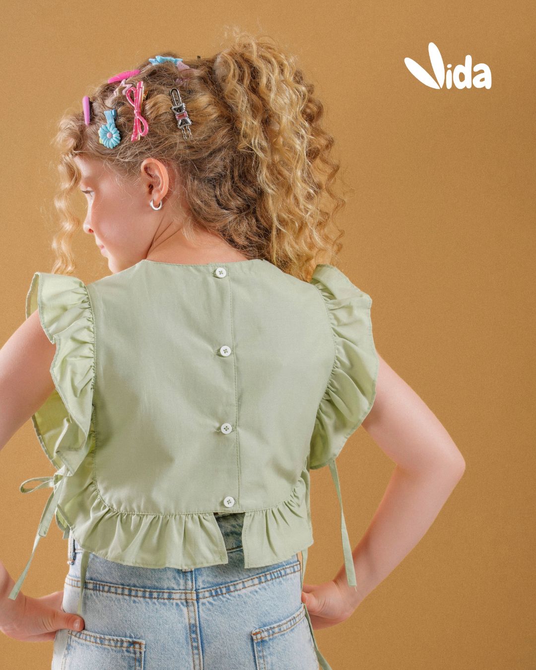 RUFFLE SLEEVE BLOUSE