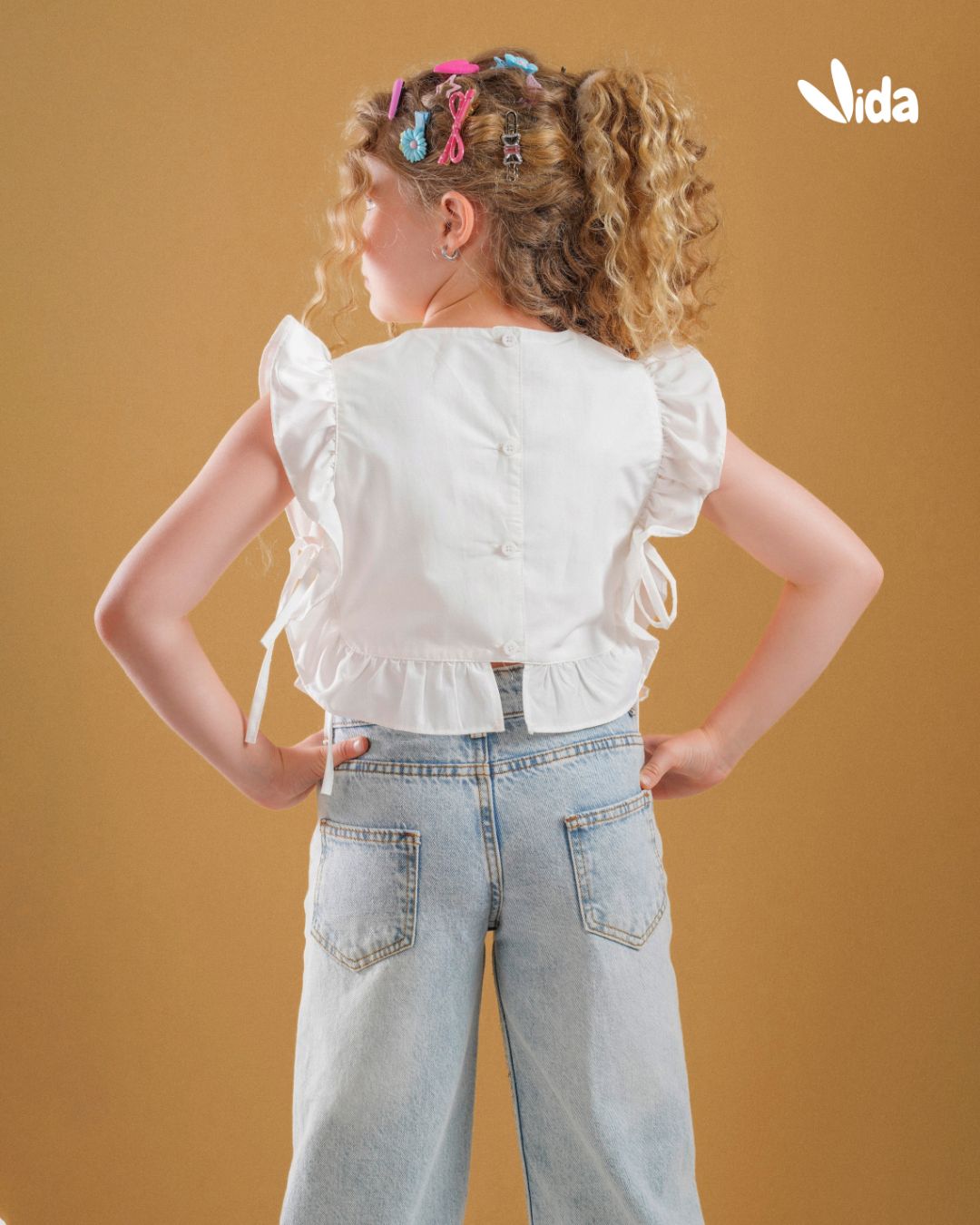 RUFFLE SLEEVE BLOUSE