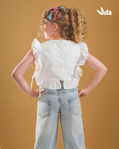 RUFFLE SLEEVE BLOUSE