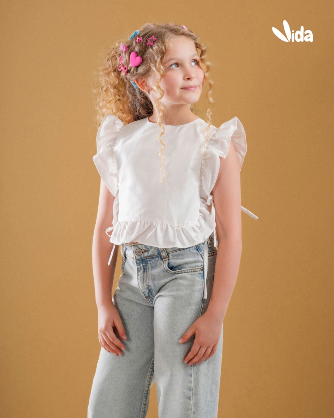 RUFFLE SLEEVE BLOUSE