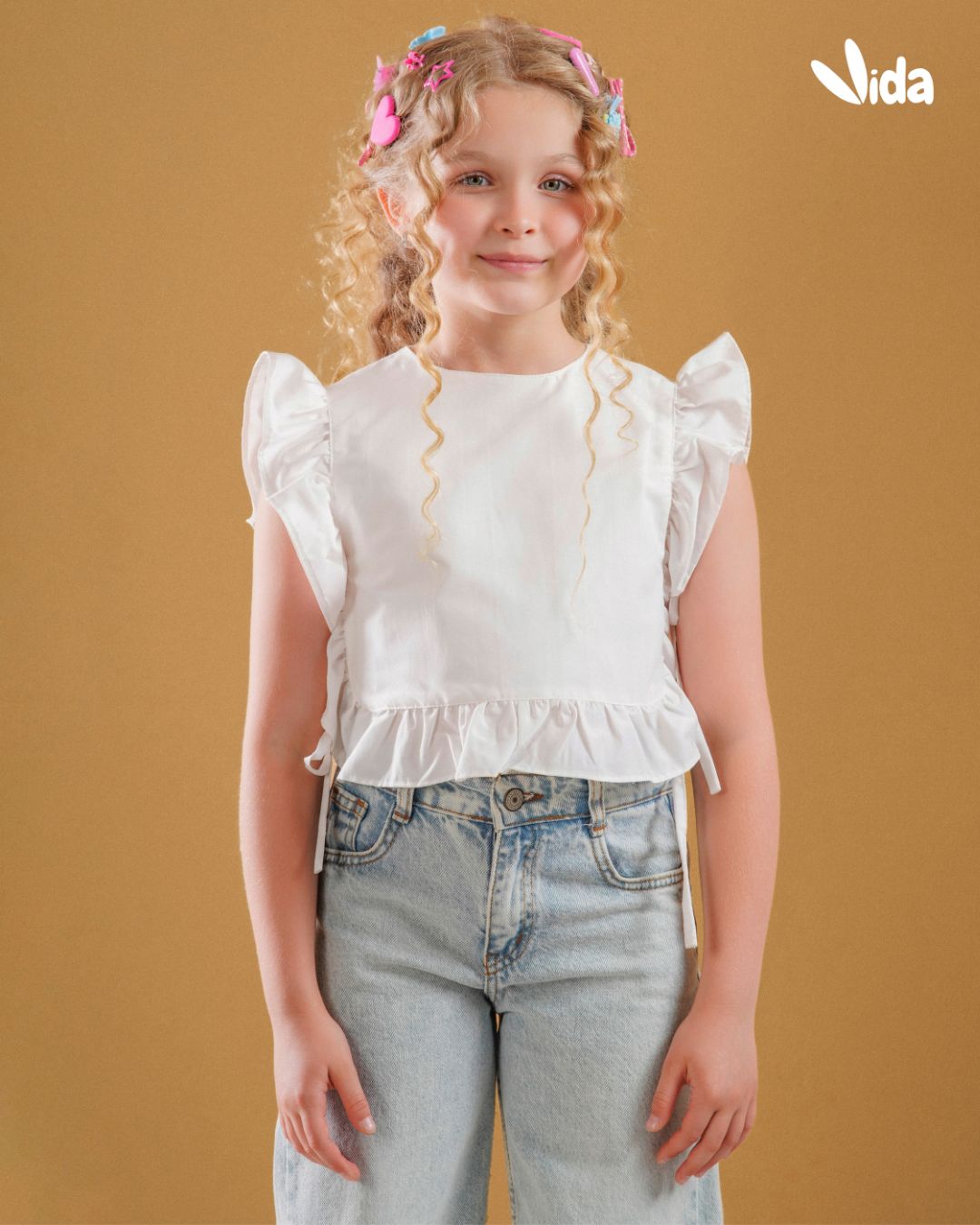 RUFFLE SLEEVE BLOUSE