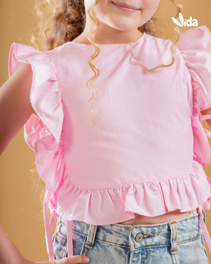 RUFFLE SLEEVE BLOUSE