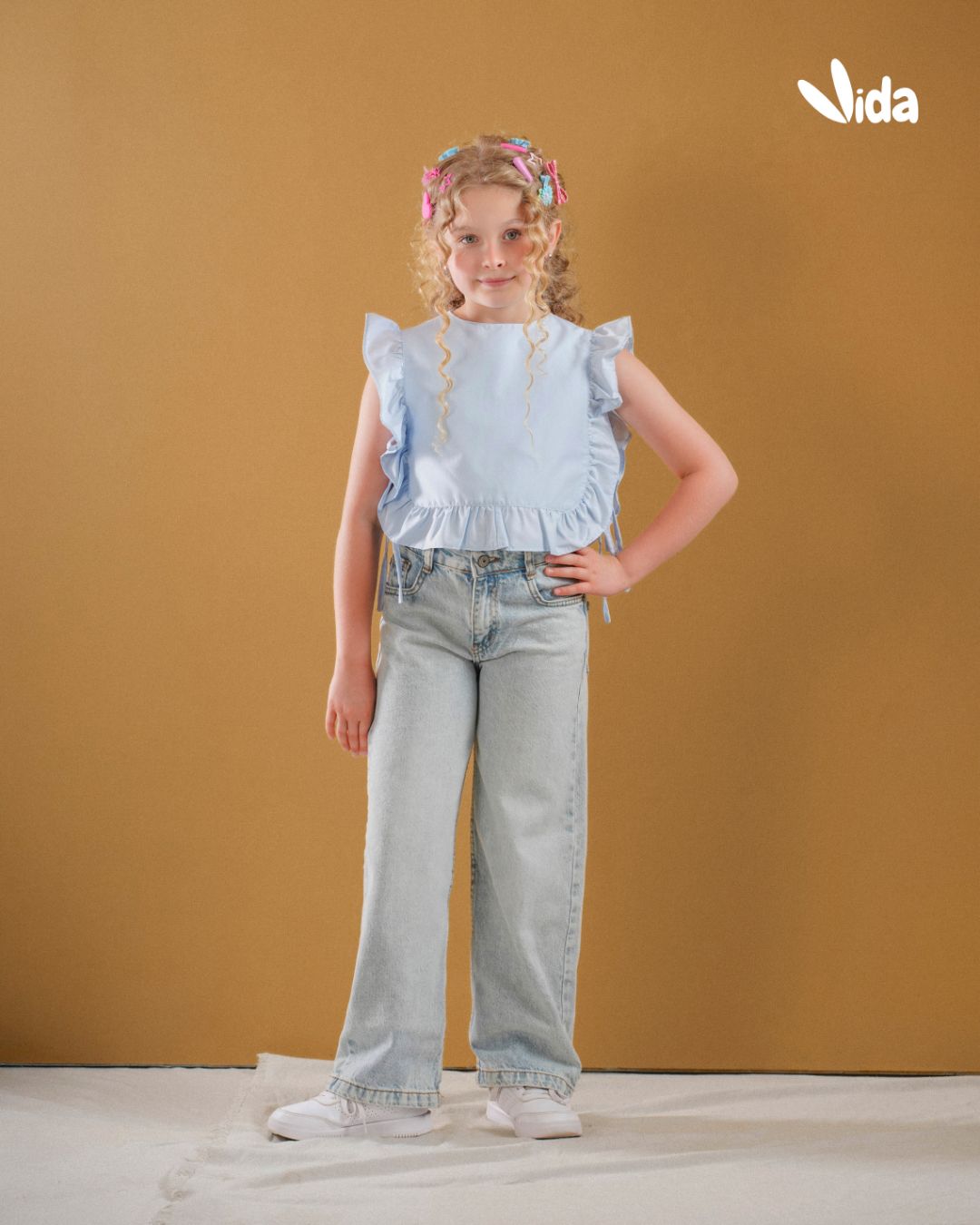 RUFFLE SLEEVE BLOUSE