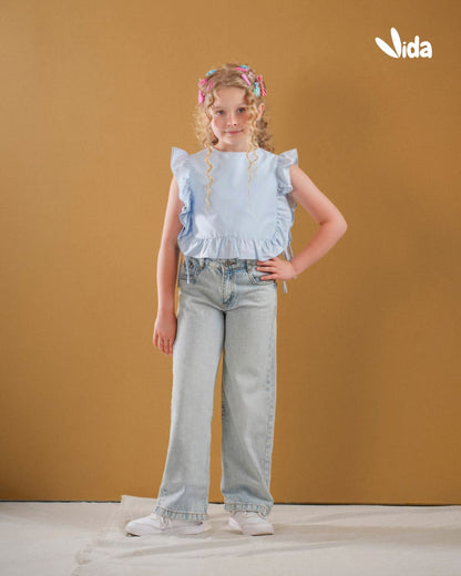 RUFFLE SLEEVE BLOUSE