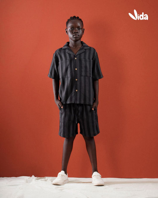 BLACK STRIPED SET
