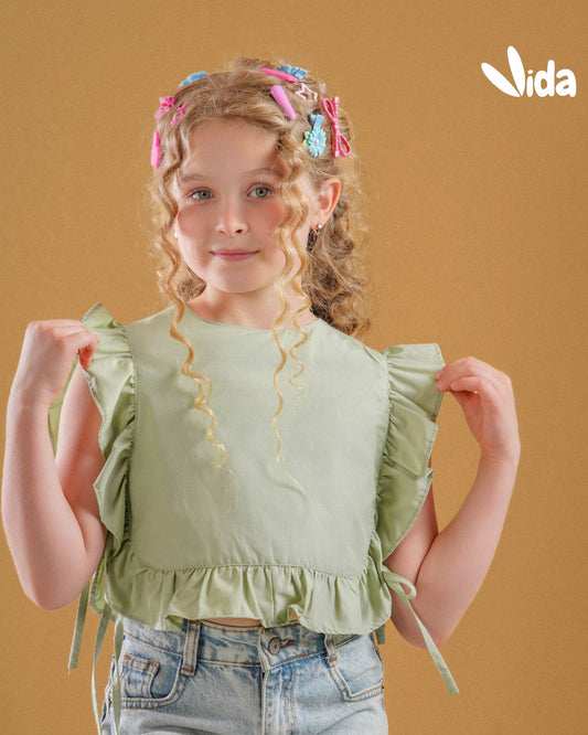 RUFFLE SLEEVE BLOUSE